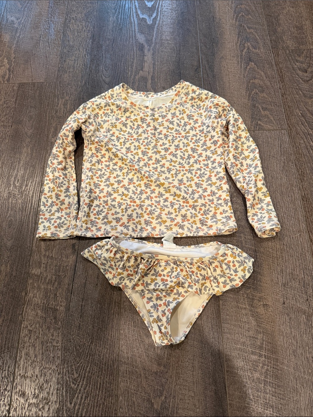 Kids Long Sleeve Floral Rash Guard Swim Set - Floral